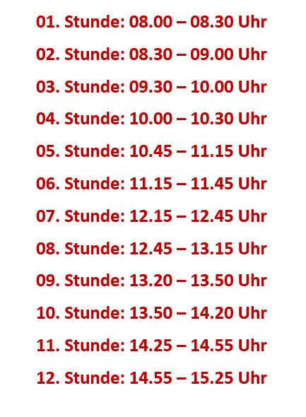 Zeiten Hitzeplan